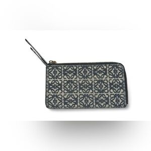 Preloved LOEWE Fragment Case Coin Purse Leather Navy